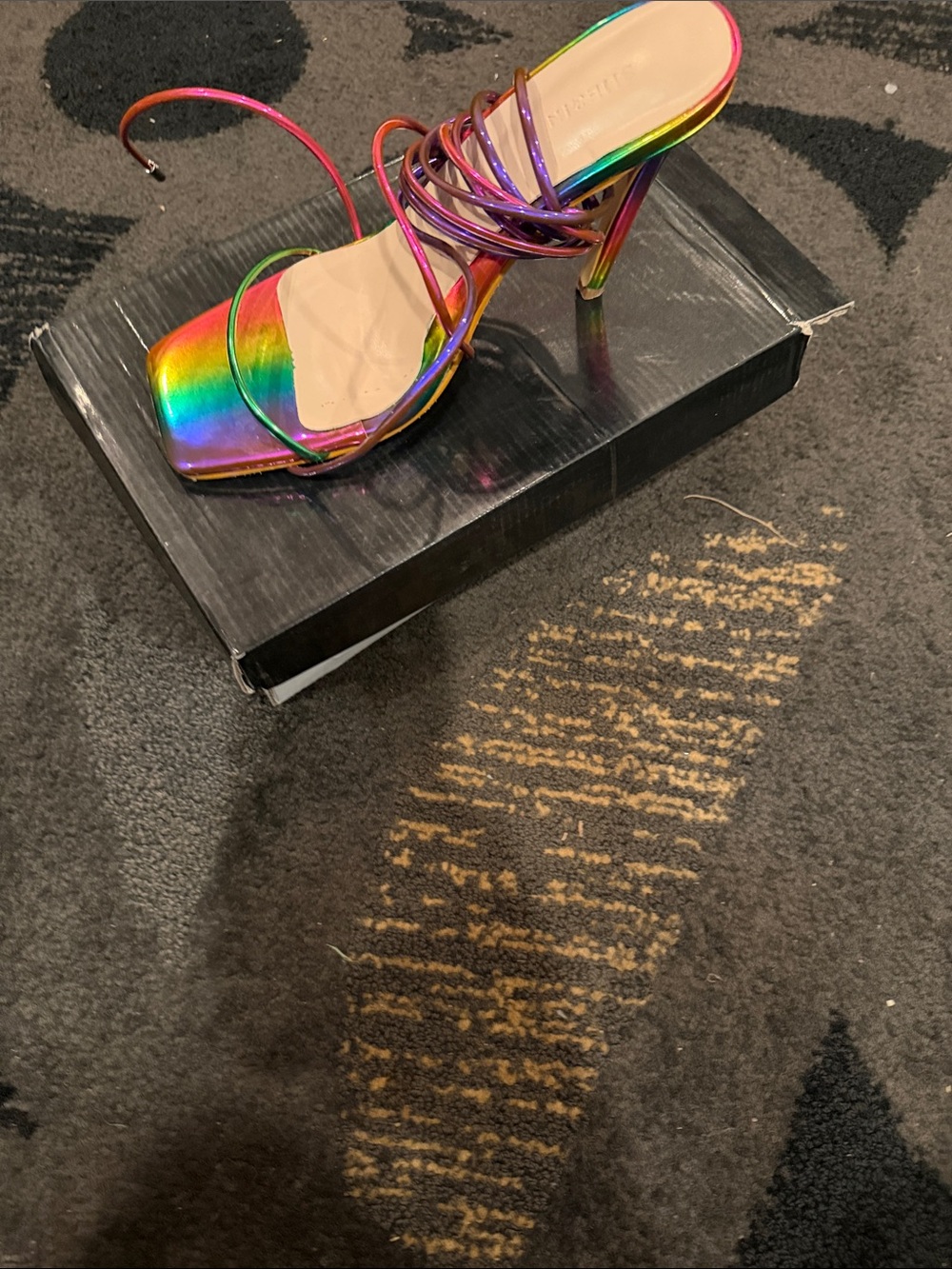 Iridescent Rainbow Strappy High Heel Sandal - Women